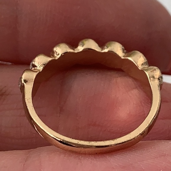 💐5/25 rhinestone gold tone simple bling 6 clear crystal band - Picture 4 of 7